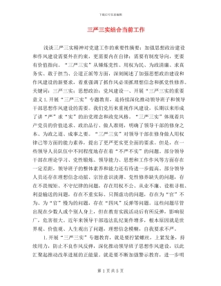 三严三实结合当前工作