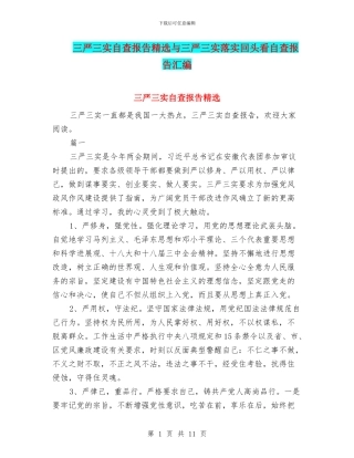 三严三实自查报告精选与三严三实落实回头看自查报告汇编