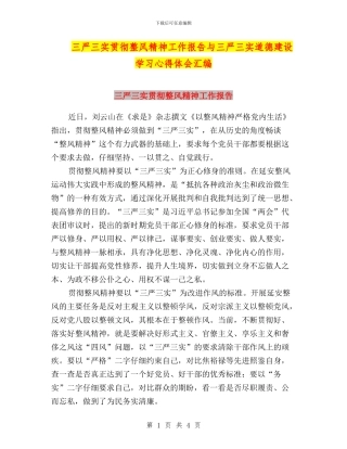 三严三实贯彻整风精神工作报告与三严三实道德建设学习心得体会汇编