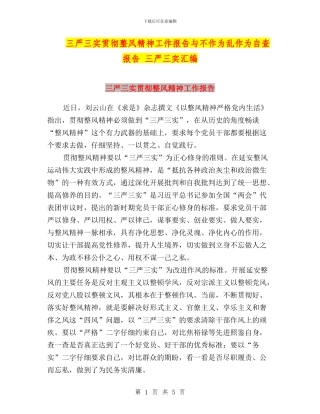 三严三实贯彻整风精神工作报告与不作为乱作为自查报告