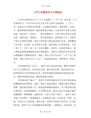 三严三实集体学习心得体会