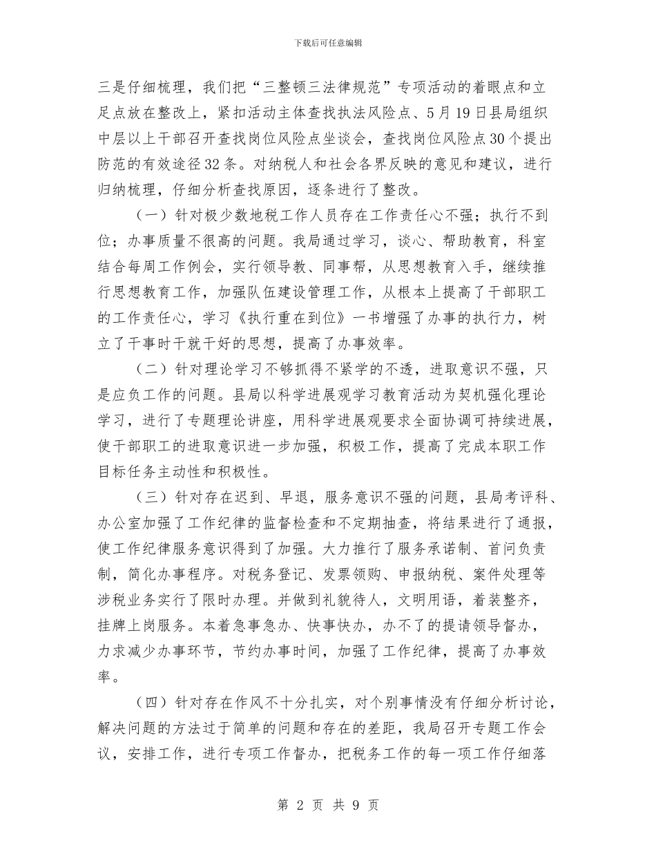 三整顿三规范活动整改情况汇报与三星集团人力资源部工作总结范例汇编_第2页