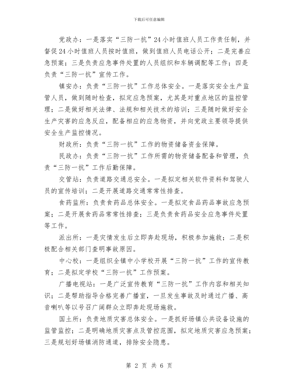 三防一抗工作应急预案与上半年党性剖析材料汇编_第2页