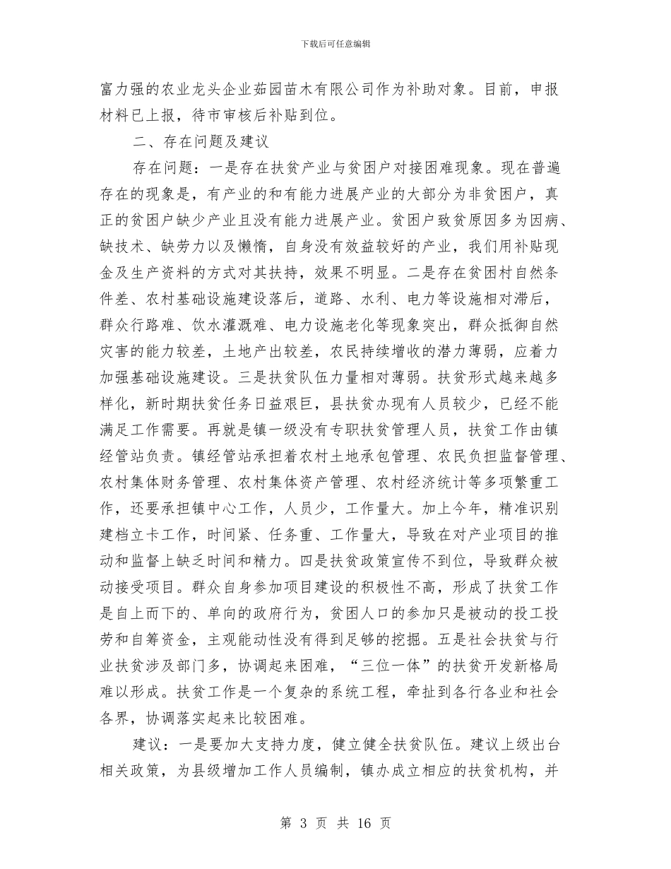 专项扶贫项目年终工作总结与专项整治工作总结汇编_第3页
