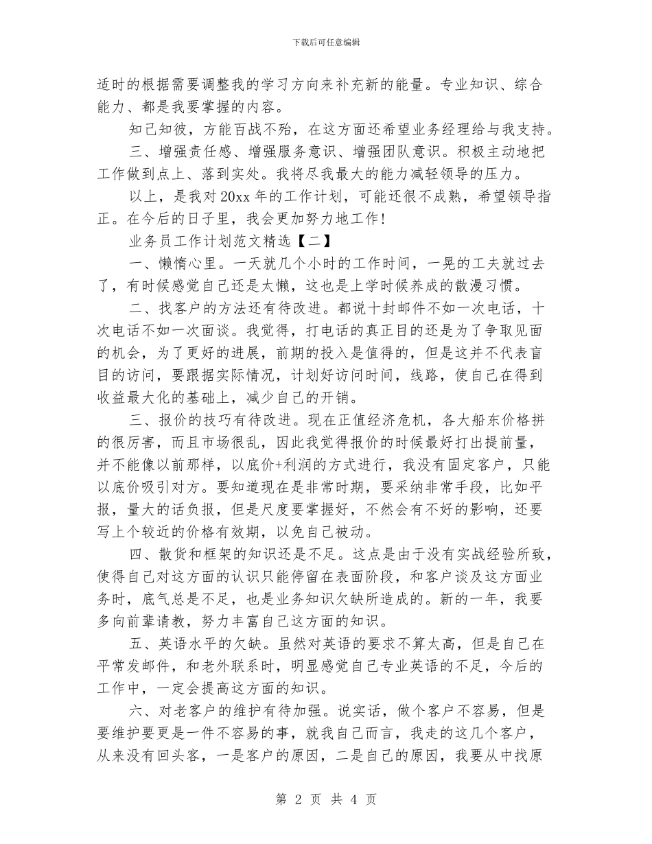 业务员工作计划范文精选_第2页