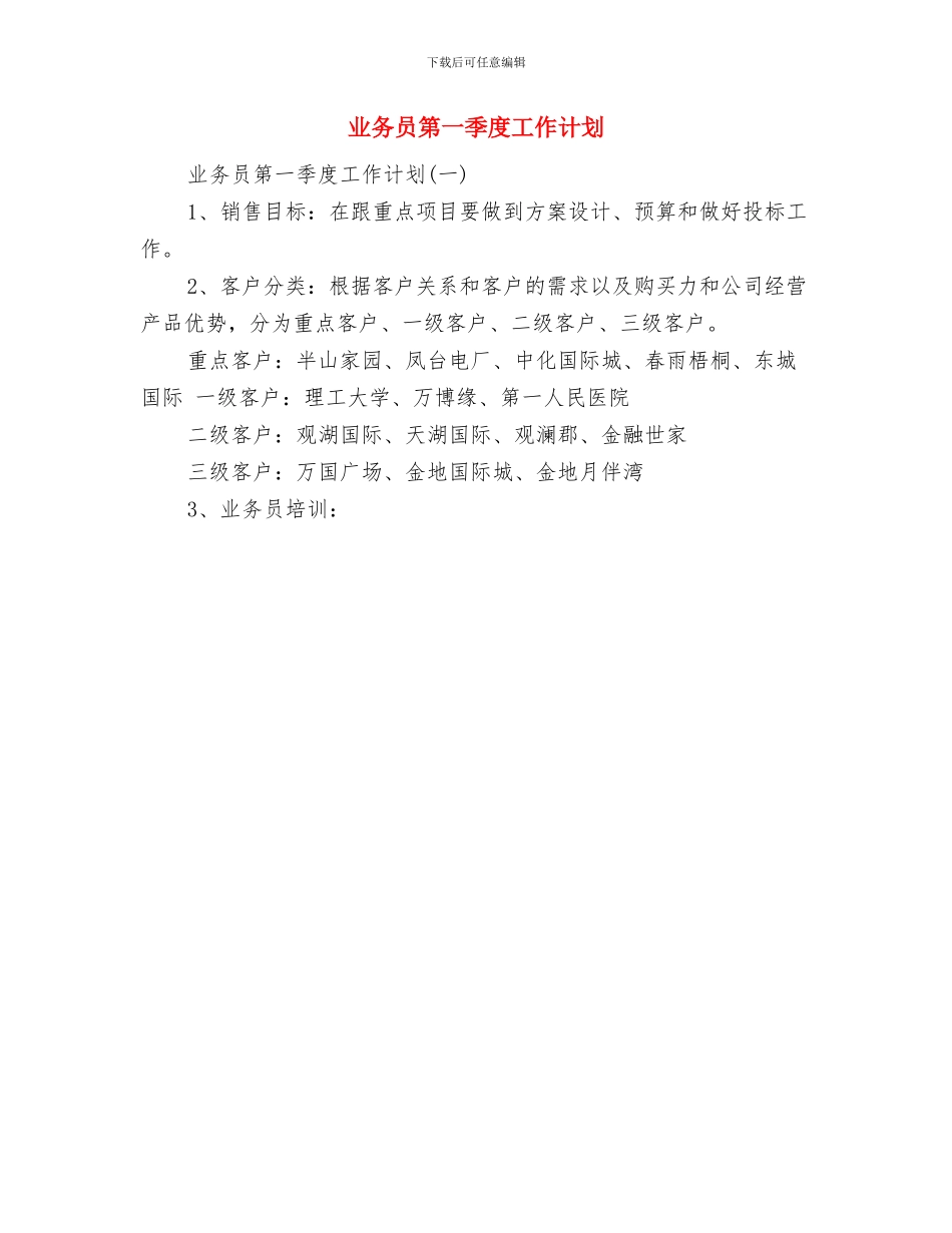 业务员新年工作计划与业务员第一季度工作计划汇编_第2页