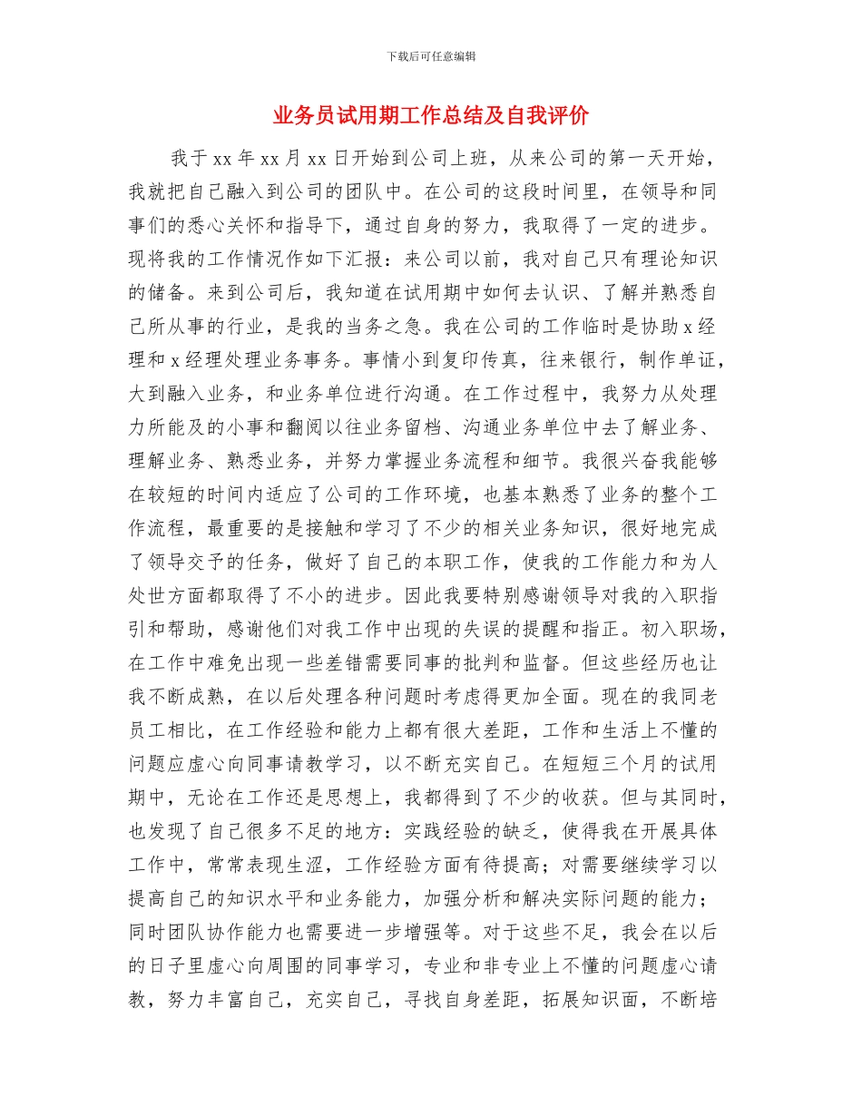 业务员的2024年终工作总结与业务员试用期工作总结及自我评价汇编_第3页