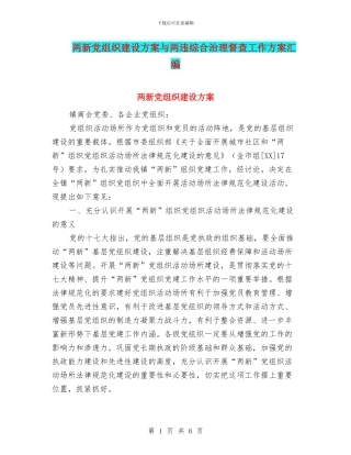 两新党组织建设方案与两违综合治理督查工作方案汇编