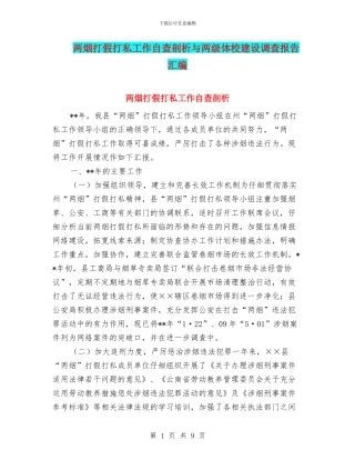 两烟打假打私工作自查剖析与两级体校建设调查报告汇编
