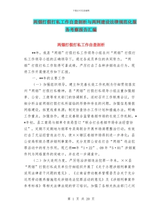 两烟打假打私工作自查剖析与两网建设规范化服务考察报告汇编