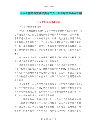 个人工作总结党委团委与个人工作总结公共事业汇编