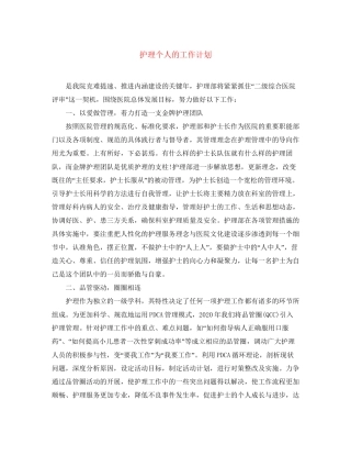 护理个人的工作计划