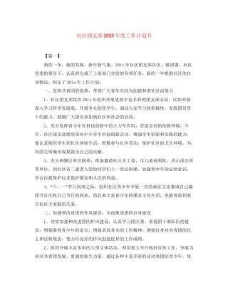 社区团支部年度工作计划书