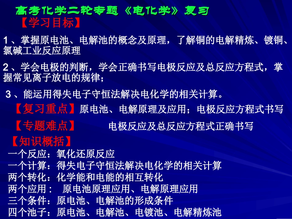 高考二轮《电化学》专题复习_第2页