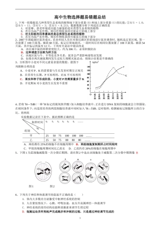 高中生物选择题易错题总结