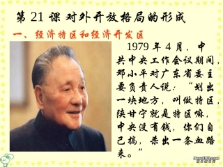 高一历史必修2第21课对外开放格局的形成岳麓版