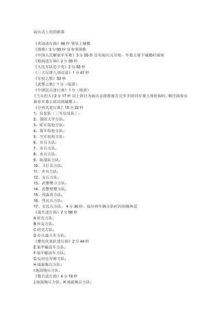 阅兵式上用的歌曲