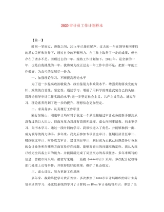 审计员工作计划样本