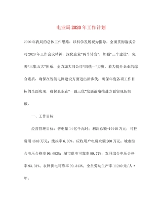 电业局年工作计划