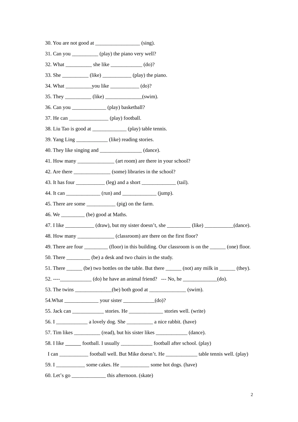 适当形式填空一_第2页