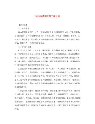 2020年度团支部工作计划
