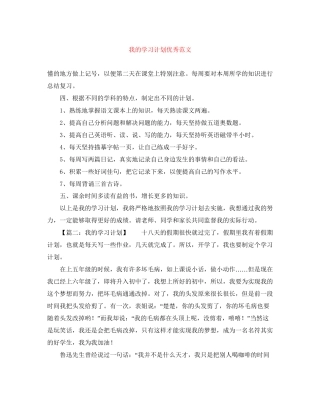 我的学习计划优秀范文