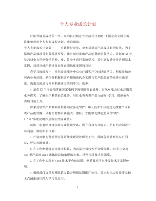 个人专业成长计划