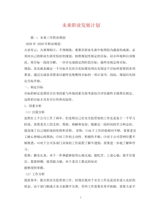 未来职业发展计划
