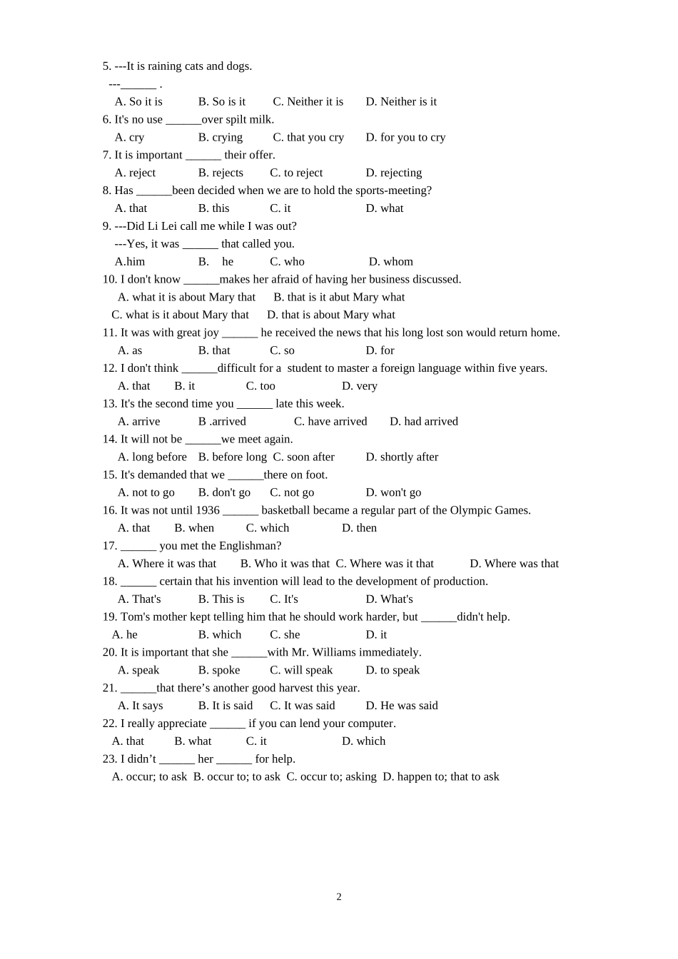 语法专题十：it的用法_第2页