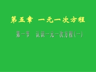 认识一元一次方程