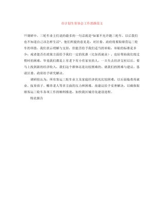 市计划生育协会工作思路范文