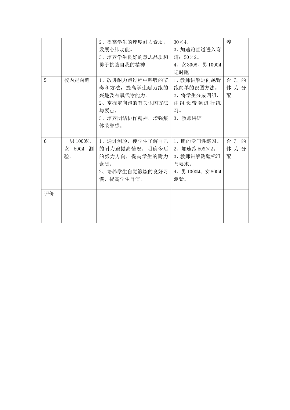 耐久跑单元教学计划_第2页
