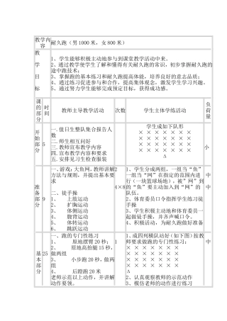 耐久跑教学设计