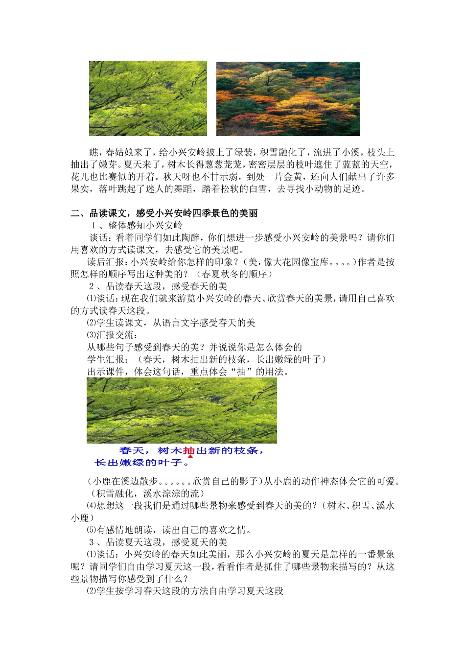 美丽的小兴安岭教学设计_第2页