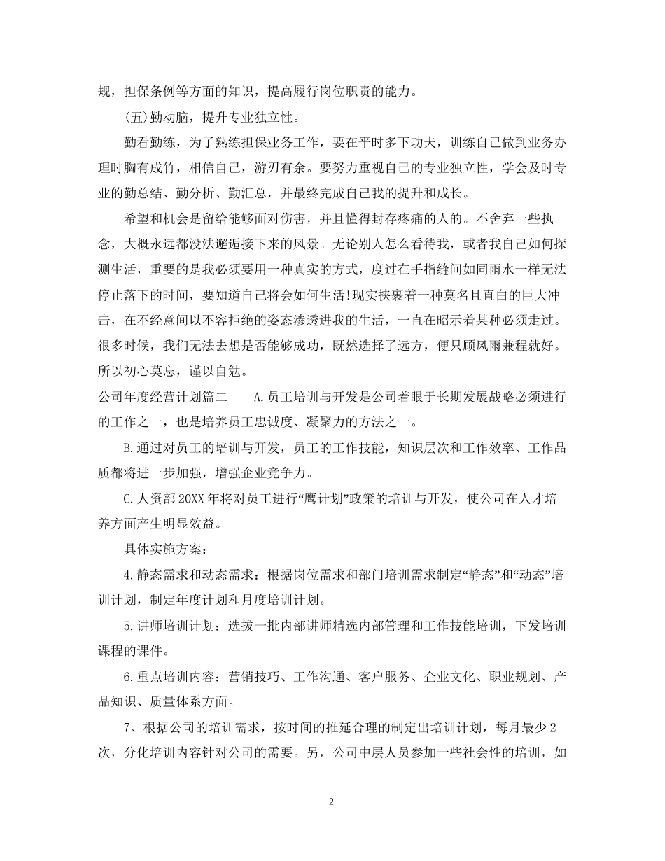 公司年度经营计划书2_第2页
