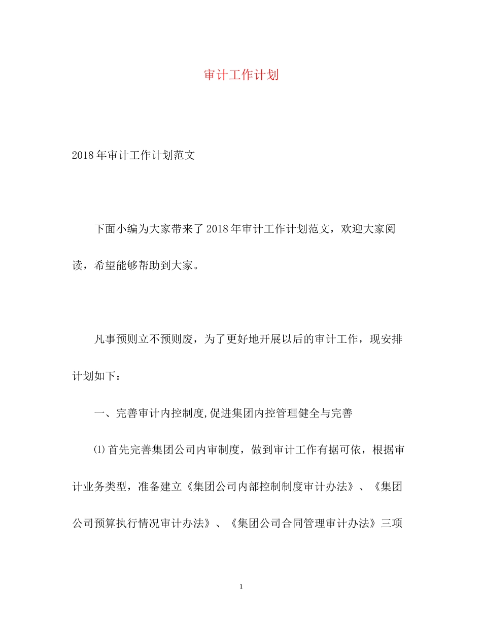 审计工作计划2)_第1页