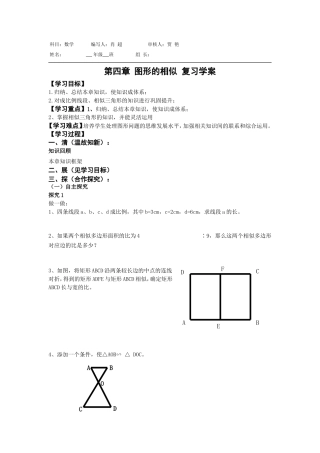 第四章图形的相似复习学案