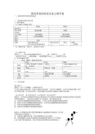 第四章基因的表达复习课学案