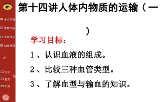 第十四讲人体内物质的运输(一)