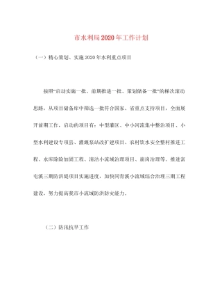 市水利局年工作计划1)