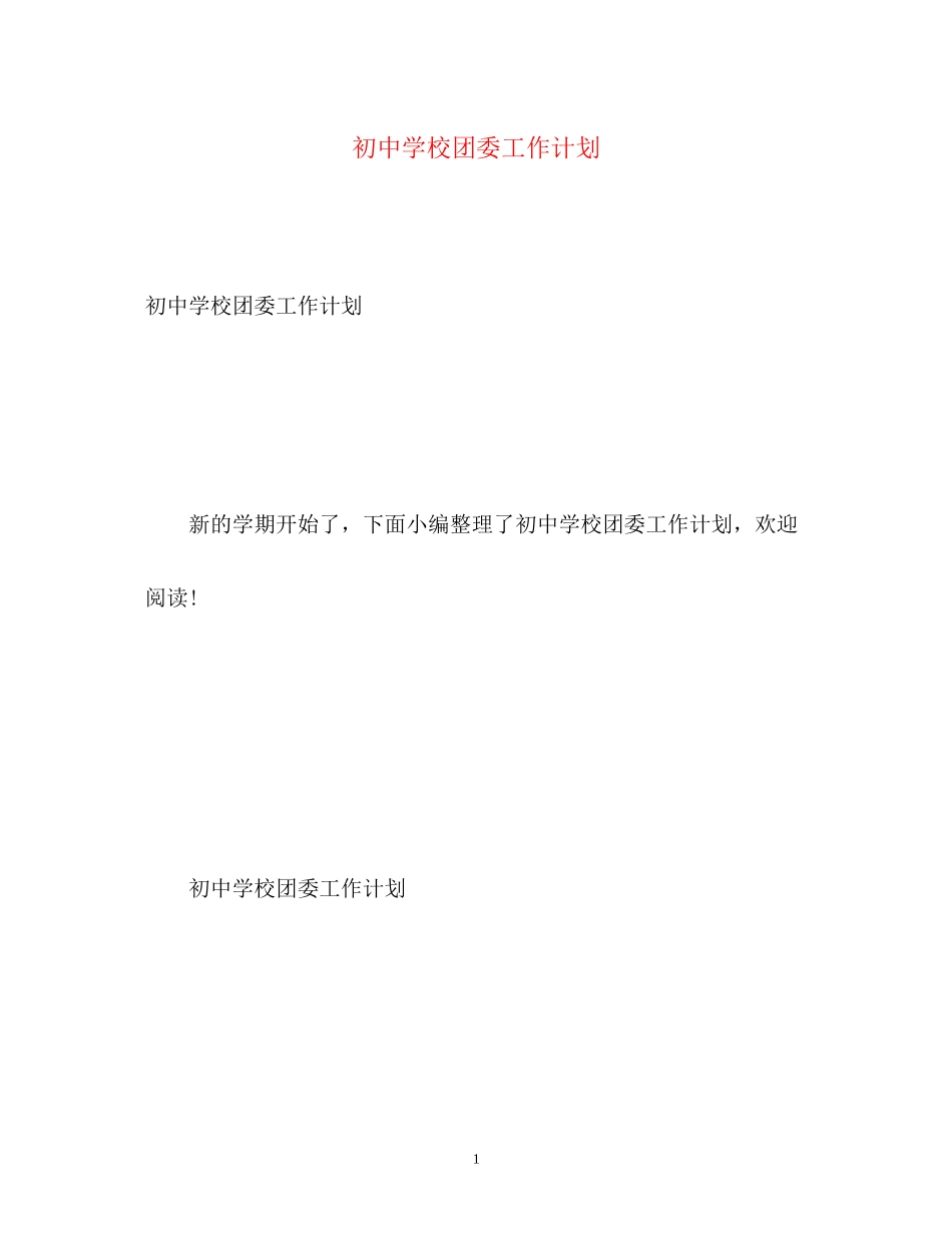 初校团委工作计划_第1页