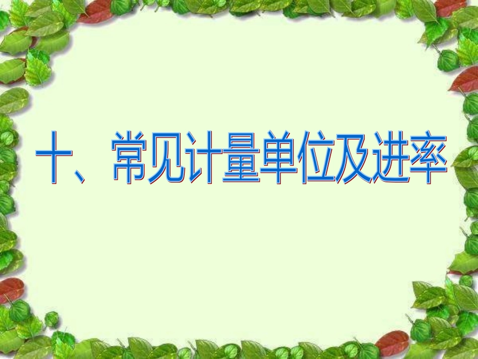 第六单元第十课时_常见的量—常见计量单位及进率_第2页