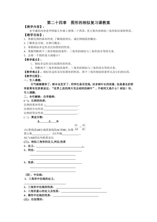 第二十四章图形的相似复习课教案