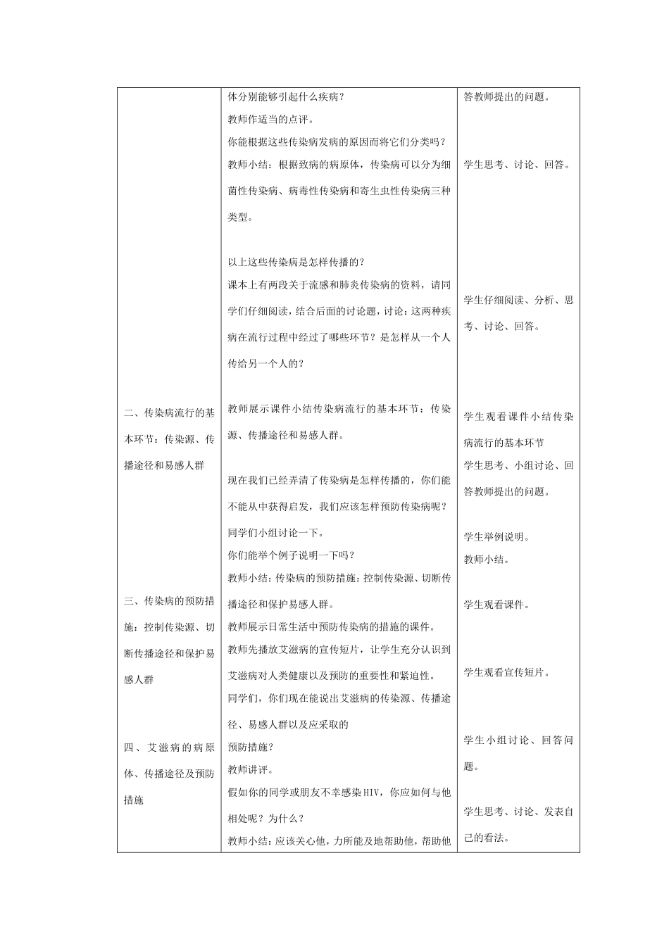第一节传染病及其预防教学设计_第3页
