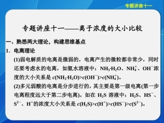 离子浓度大小比较