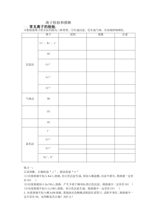 离子检验和推断