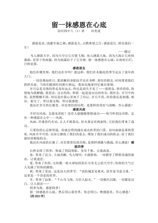 田美凌留一抹感恩在心底