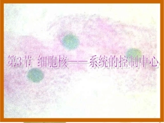 用细胞核——系统的控制中心1