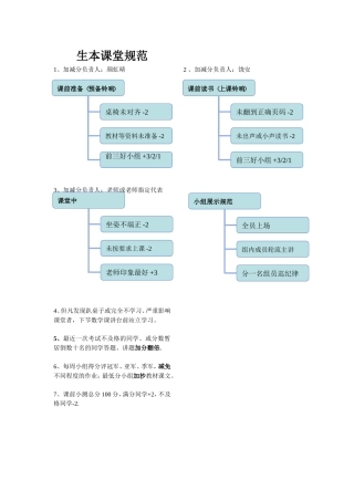 生本课堂规范