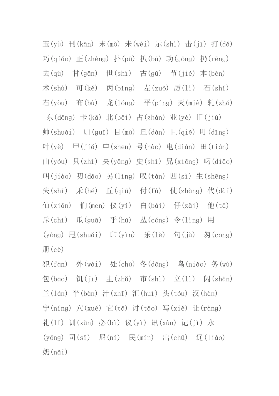 现代汉语常用字表附注音_第3页